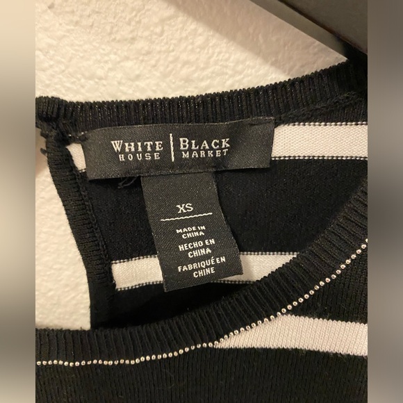 White House Black Market Top Black/White Womens Size XS - Picture 5 of 9